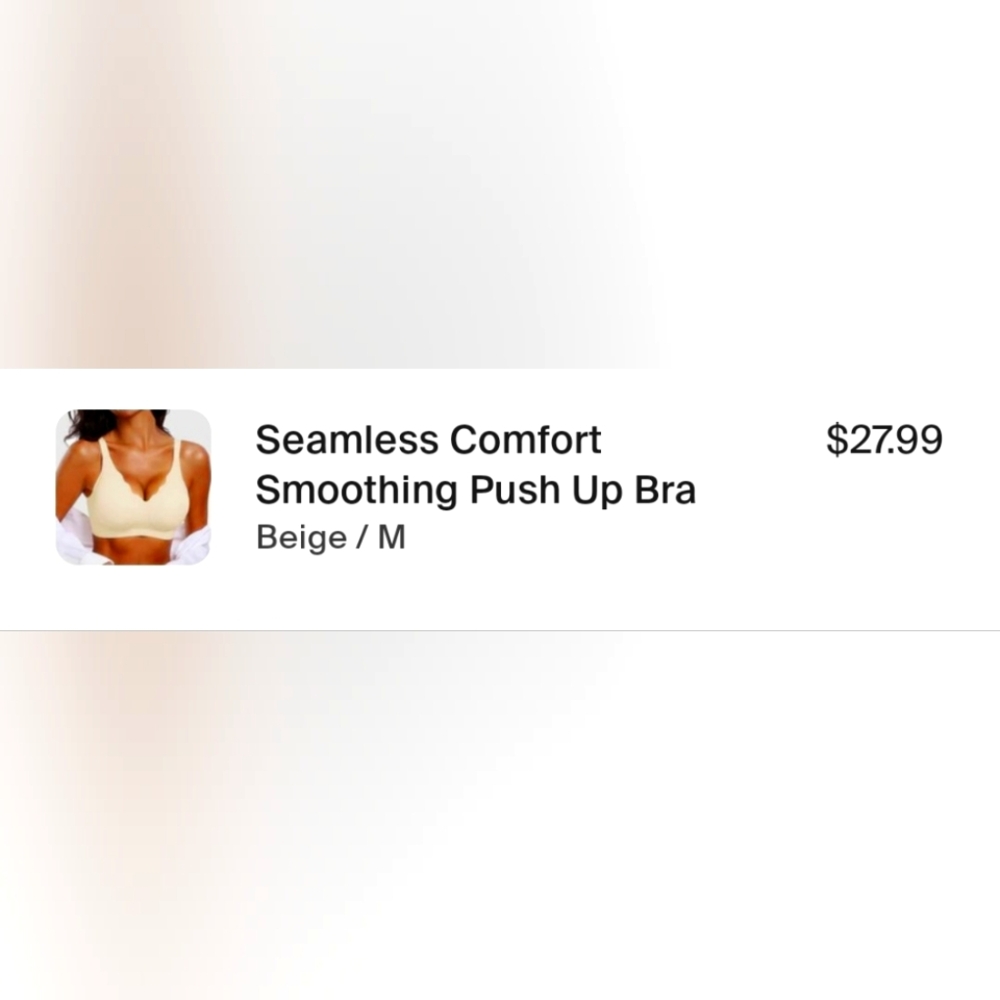 Seamless Comfort Smoothing Push Up Bra - Beige